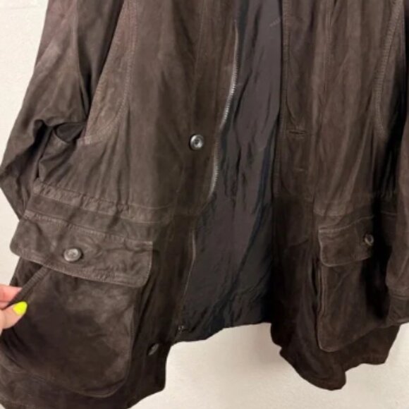 Bally Mens Vintage Suede Chore Chocolate Brown Jacket Mens 46 - Picture 4 of 7
